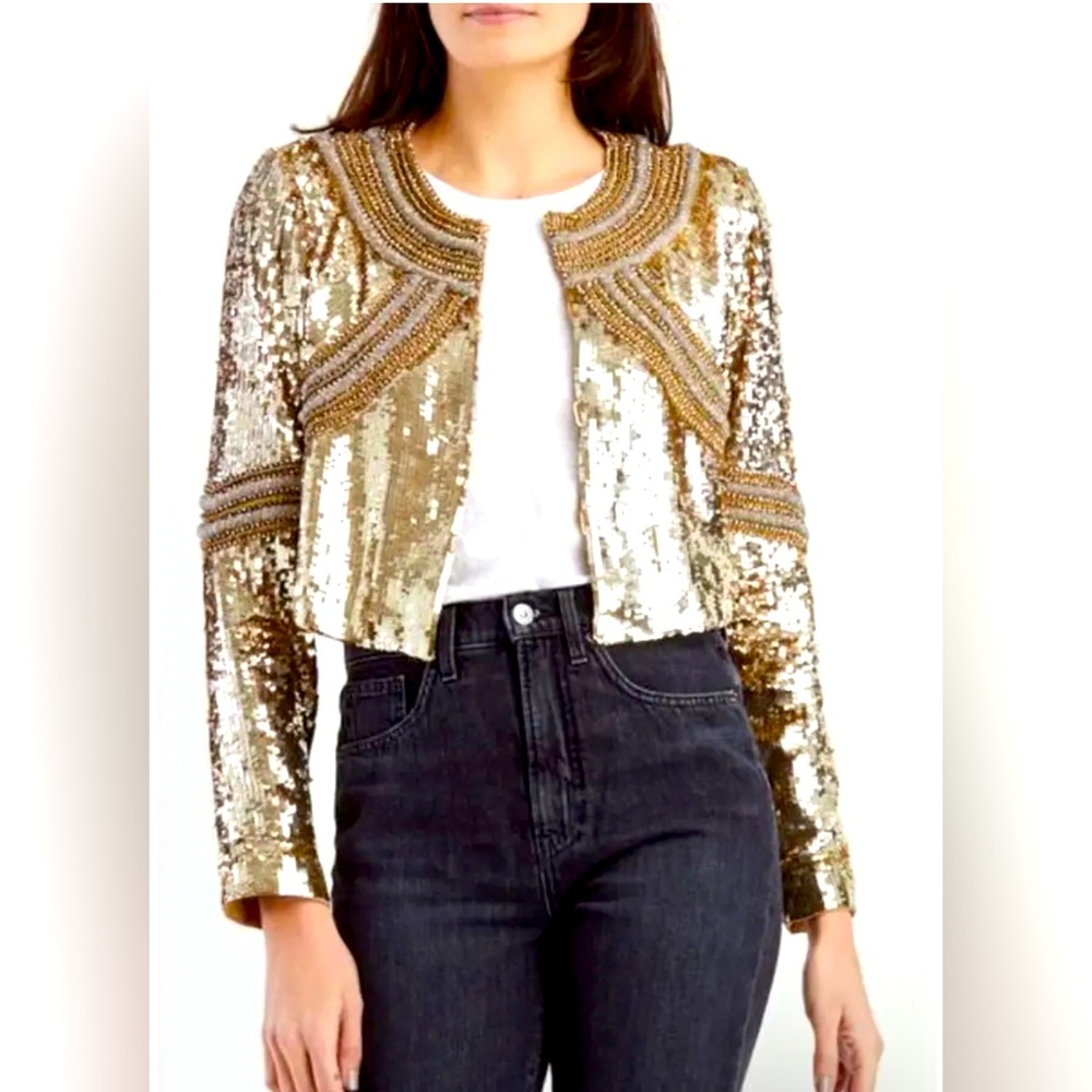 NWT $1198 Veronica Beard Phaedra Sequin Jacket SZ XS